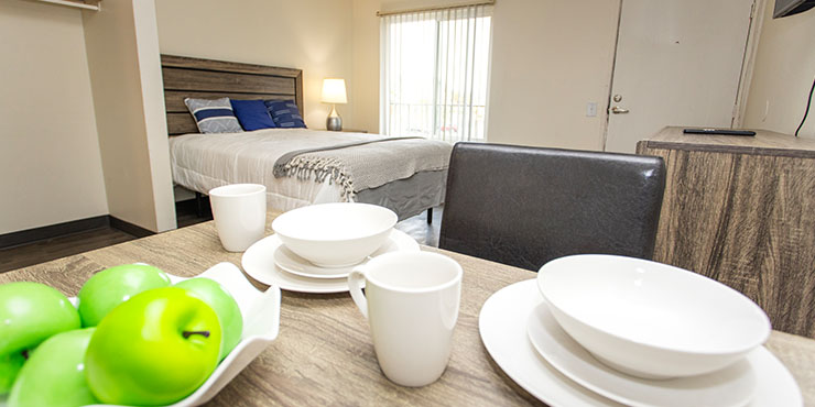 Siegel Suites 700 N Las Vegas Boulevard Las Vegas, NV 89101 affordable flexible stay apartments