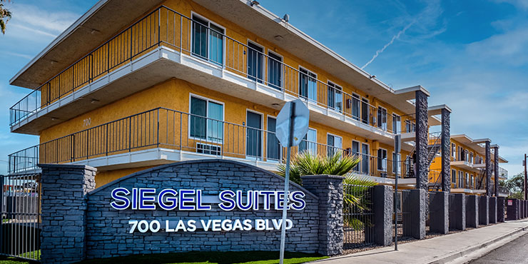 Siegel Suites 700 N Las Vegas Boulevard Las Vegas, NV 89101 affordable flexible stay apartments